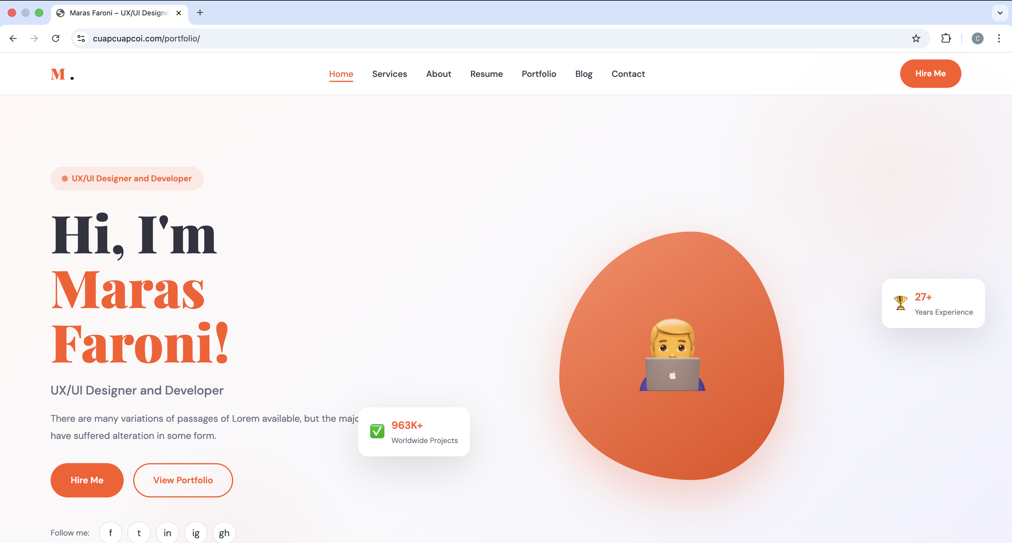 Website portfolio profesional berbasis PHP + MySQL