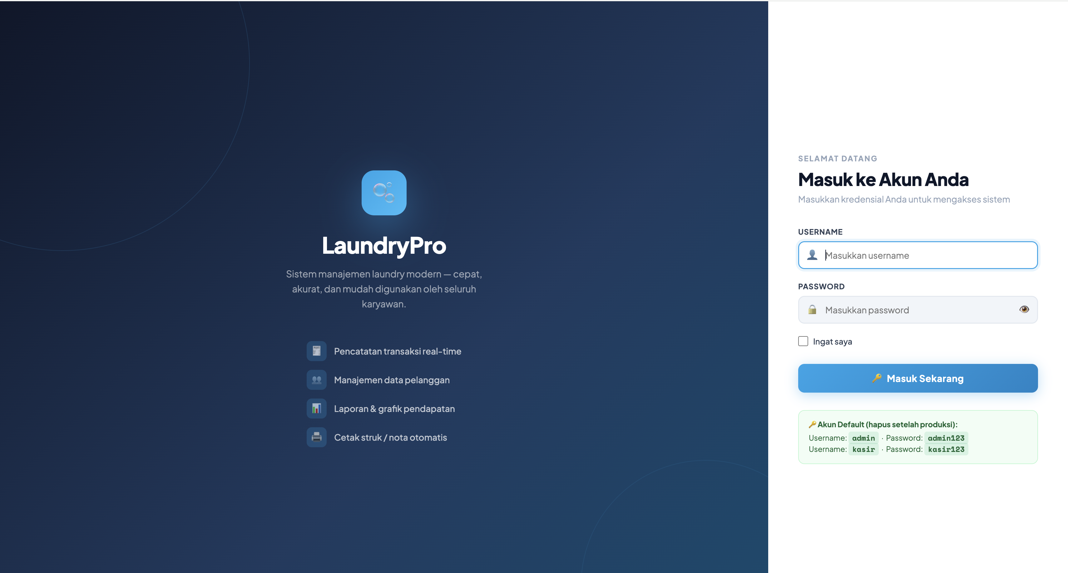 Sistem Manajemen Laundry Berbasis Website